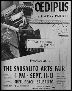 Poster for performance of Oedipus at the Sausalito Arts Fair, 1954